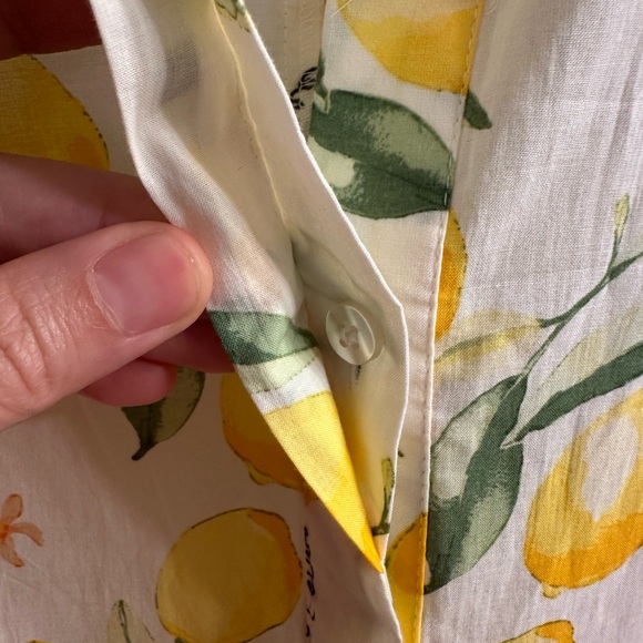 H&M Lemon Floral Maxi Dress — 100% Cotton, Romantic Puff Sleeve Dress - Picture 7 of 7